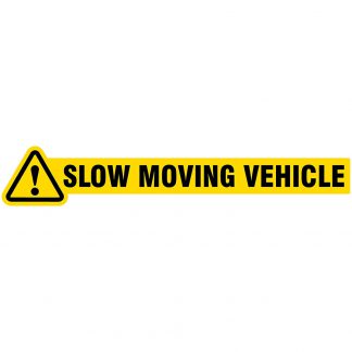 Caution slow moving vehicle sticker