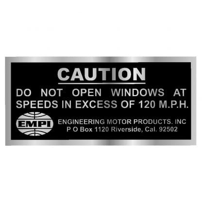 Do Not Lower Windows At Speeds In Excess MPH decal