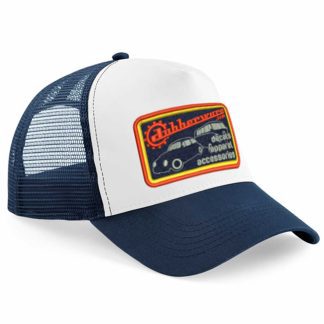 blue white dubberware trucker cap
