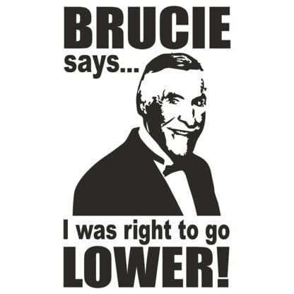 Brucie says I was right to go lower sticker