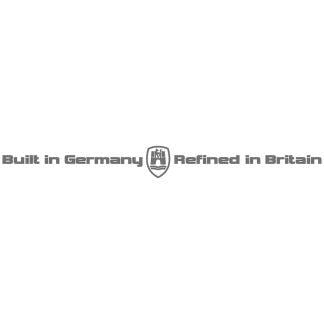 built in germany refined in britain decal