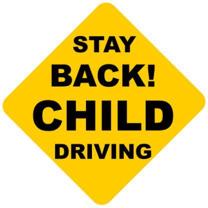 Stay back child driving car sticker