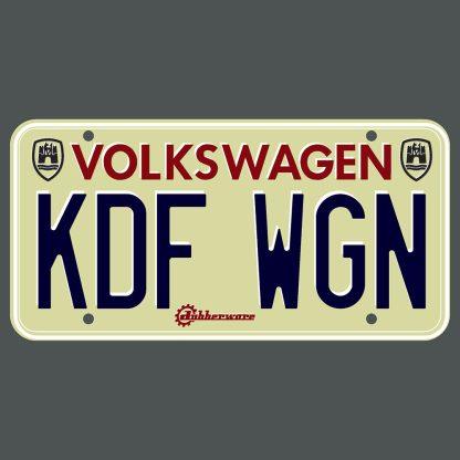 volkswagen kdf wgn number plate t-shirt