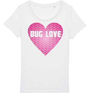 bug love white t womens t shirt