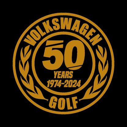 50 years vw golf sticker black