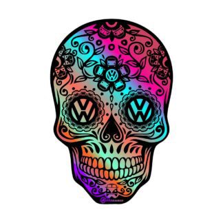 vw candy skull sticker